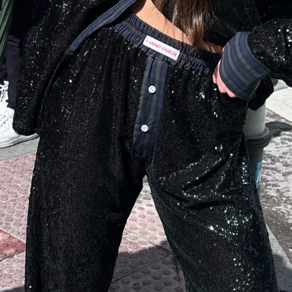 Black sequin Handover Pants.